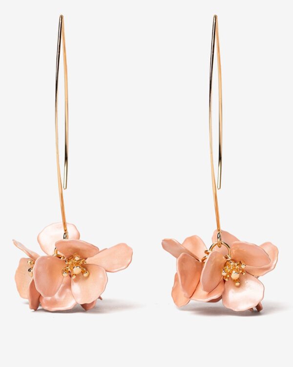 Pendientes Rosa Gancho FLOR