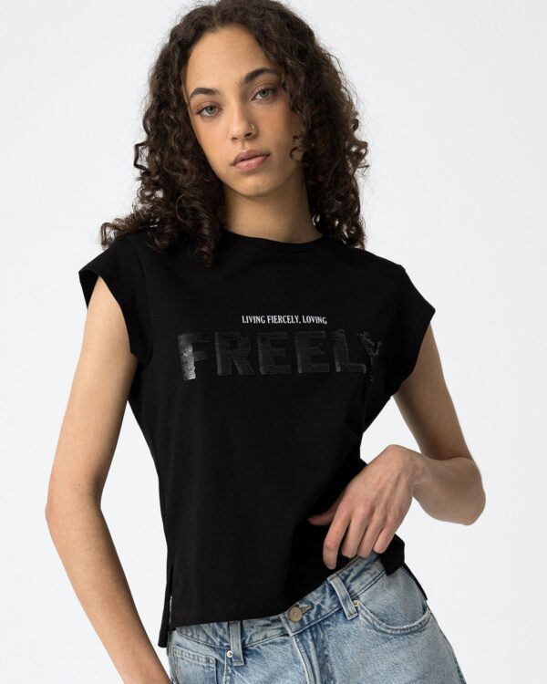 Camiseta Negra ALPHIE (Tiffosi)