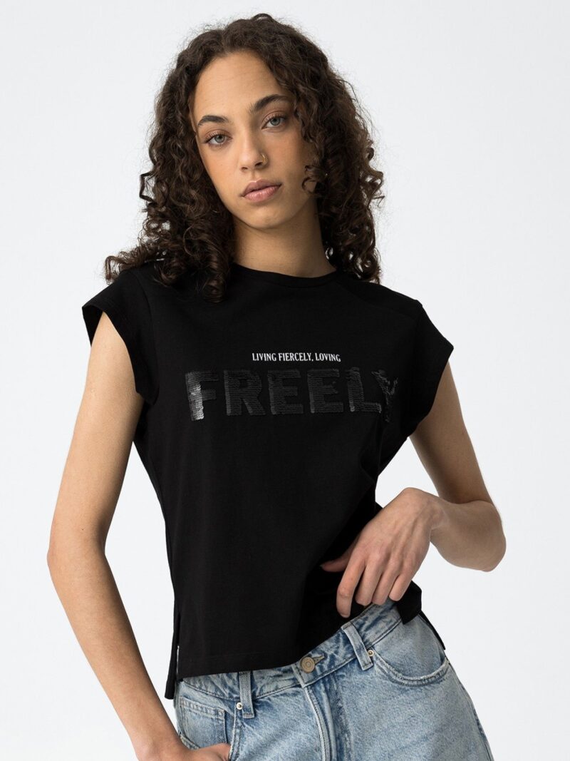 Camiseta Negra ALPHIE (Tiffosi)