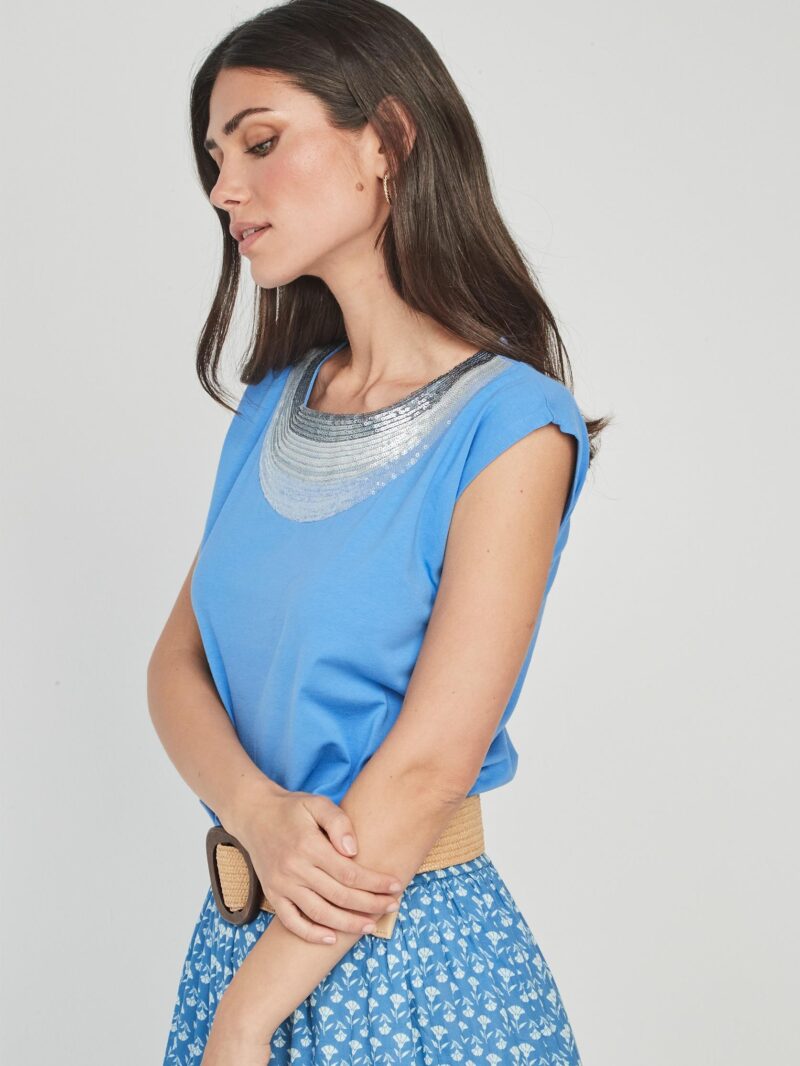 Camiseta Azul COLLAR (Dandara) - Imagen 2